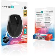 Connect IT Počítačová myš FOR HEALTH DualMode s LCD displejem optická/ 10 tlačítek/ 2400DPI - černá