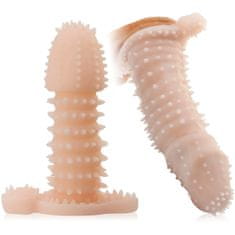 XSARA Návlek na penis 100% elastická tenká násada s hroty cyberskin – 70905177