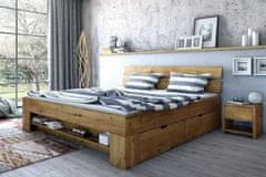 BRADOP Dubová postel se zásuvkami TINA 180×200