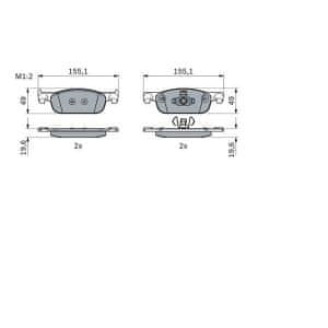 Bosch Brzdové destičky 155,2mm Renault CLIO IV (BH_) - Bosch