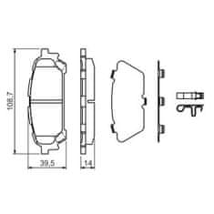 Bosch Brzdové destičky 108,7mm Subaru IMPREZA limuzína (GD) - Bosch