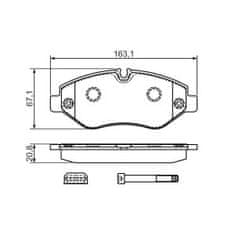 Bosch Brzdové destičky 163,1mm Mercedes SPRINTER 3,5-t valník/podvozek (B906) - Bosch