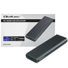 Qoltec Hliníkový kryt SSD M.2 |NVMe | PCIe | USB 3.1 | Super speed 10Gb/s | 4TB | Grafitová barva