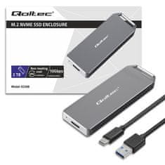 Qoltec Hliníkový Kryt SSD M.2 USB-C | 2TB | 10Gb/s