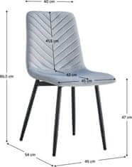 KONDELA Židle, šedá Velvet látka/černá, RAMITA TYP 2