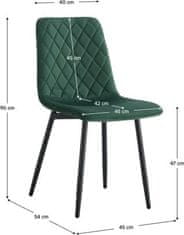 KONDELA Jídelní židle, smaragdová Velvet látka/kov, DAMIA TYP 2