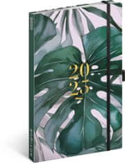 Grooters NOTIQUE Týdenní diář Monstera 2025, 13 x 21 cm