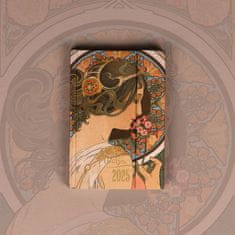 Grooters NOTIQUE Týdenní magnetický diář Alfons Mucha 2025, 11 x 16 cm