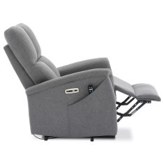 Autronic Relaxační křeslo Relaxační masážní křeslo s výhřevem,8bodová vibrační masáž, zvedací systém, USB, šedá látka (TV-929 GREY2)