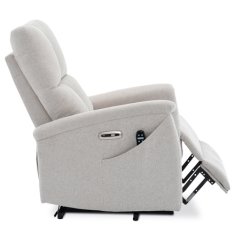 Autronic Relaxační křeslo Relaxační masážní křeslo s výhřevem,8bodová vibrační masáž, zvedací systém, USB, krémová látka (TV-929 CRM2)