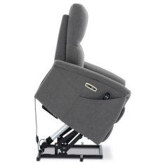 Autronic Relaxační křeslo Relaxační masážní křeslo s výhřevem,8bodová vibrační masáž, zvedací systém, USB, šedá látka (TV-929 GREY2)