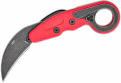 CRKT CR-4041R Provoke Red kapesní nůž - karambit 6,3 cm, Black Stonewash, červená, Grivory
