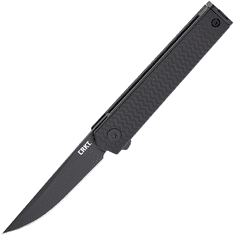 CRKT CR-7081D2K CEO Microflipper Black Drop Point kapesní nůž 6 cm, celočerná, hliník 