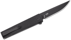 CRKT CR-7081D2K CEO Microflipper Black Drop Point kapesní nůž 6 cm, celočerná, hliník 