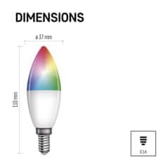 Emos Chytrá LED žárovka GoSmart svíčka / E14 / 4,8 W (40 W) / 470lm / RGB / stmívatelná / WiFi