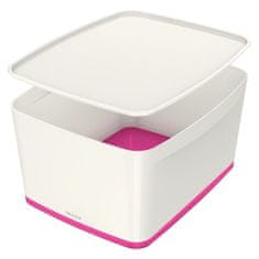 Leitz Úložná krabice s víkem MyBox, L bílá/růžová