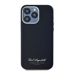 Karl Lagerfeld  Grained PU Hotel RSG Zadní Kryt pro iPhone 15 Pro Black