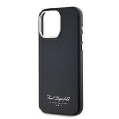 Karl Lagerfeld  Grained PU Hotel RSG Zadní Kryt pro iPhone 15 Pro Black