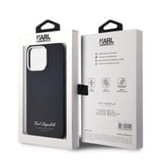 Karl Lagerfeld  Grained PU Hotel RSG Zadní Kryt pro iPhone 15 Pro Black