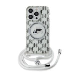 Karl Lagerfeld  IML Monogram Crossbody K&amp;CH Heads MagSafe Zadní Kryt pro iPhone 14 Pro Transparent