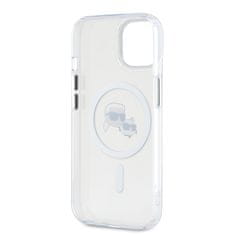 Karl Lagerfeld  IML K&amp;CH Heads Metal Frame MagSafe Zadní Kryt pro iPhone 15 Transparent