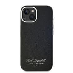 Karl Lagerfeld  Grained PU Hotel RSG Zadní Kryt pro iPhone 13 Black