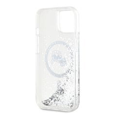 Karl Lagerfeld  Liquid Glitter Karl and Choupette Heads MagSafe Zadní Kryt pro iPhone 15 Transparent