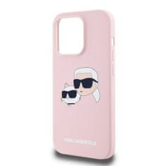 Karl Lagerfeld  Liquid Silicone Double Heads Magsafe Zadní Kryt pro iPhone 14 Pro Pink