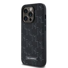 Karl Lagerfeld  PU Leather Monogram Metal Logo Magsafe Zadní Kryt pro iPhone 14 Pro Max Black