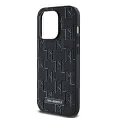 Karl Lagerfeld  PU Leather Monogram Metal Logo Magsafe Zadní Kryt pro iPhone 14 Pro Black