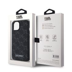 Karl Lagerfeld  PU Leather Monogram Metal Logo Magsafe Zadní Kryt pro iPhone 14 Black