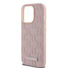 Karl Lagerfeld  PU Leather Monogram Metal Logo Magsafe Zadní Kryt pro iPhone 14 Pro Pink