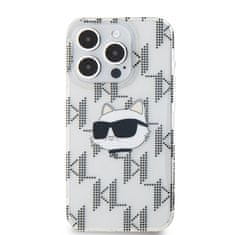 Karl Lagerfeld  IML Electroplated Choupette Head Zadní Kryt pro iPhone 15 Pro Transparent