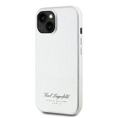 Karl Lagerfeld  Grained PU Hotel RSG Zadní Kryt pro iPhone 15 White