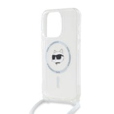 Karl Lagerfeld  IML Crossbody Choupette Head MagSafe Zadní Kryt pro iPhone 15 Pro Max Transparent