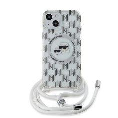 Karl Lagerfeld  IML Monogram Crossbody K&amp;CH Heads MagSafe Zadní Kryt pro iPhone 13 Transparent
