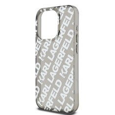 Karl Lagerfeld  IML Electroplated Repeated Logo Zadní Kryt pro iPhone 15 Pro Max Silver