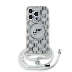 Karl Lagerfeld  IML Monogram Crossbody K&amp;CH Heads MagSafe Zadní Kryt pro iPhone 15 Pro Transparent