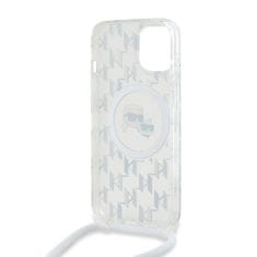 Karl Lagerfeld  IML Monogram Crossbody K&amp;CH Heads MagSafe Zadní Kryt pro iPhone 15 Transparent