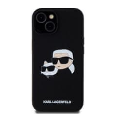 Karl Lagerfeld  Liquid Silicone Double Heads Magsafe Zadní Kryt pro iPhone 15 Black