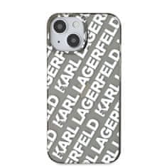 Karl Lagerfeld  IML Electroplated Repeated Logo Zadní Kryt pro iPhone 15 Silver