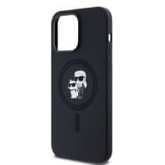 Karl Lagerfeld  Liquid Silicone Karl and Choupette Magsafe Zadní Kryt pro iPhone 14 Pro Max Black