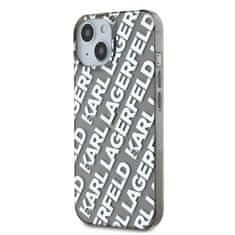 Karl Lagerfeld  IML Electroplated Repeated Logo Zadní Kryt pro iPhone 15 Silver