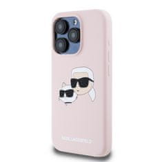 Karl Lagerfeld  Liquid Silicone Double Heads Magsafe Zadní Kryt pro iPhone 15 Pro Max Pink