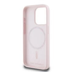 Karl Lagerfeld  Liquid Silicone Double Heads Magsafe Zadní Kryt pro iPhone 15 Pro Pink