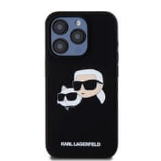 Karl Lagerfeld  Liquid Silicone Double Heads Magsafe Zadní Kryt pro iPhone 15 Pro Black