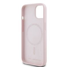 Karl Lagerfeld  Liquid Silicone Karl and Choupette Magsafe Zadní Kryt pro iPhone 14 Pink