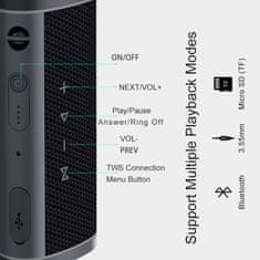 Awei Reproduktor Bluetooth Y331 TWS vodotěsný IPX6 černý
