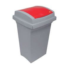 Odpadkový koš na tříděný odpad, červené víko, 50 l