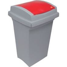 Odpadkový koš na tříděný odpad, červené víko, 50 l